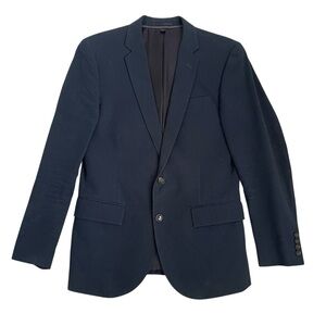 J Crew Ludlow Seersucker Blazer Mens 36S Navy Blue Slim Fit Sport Coat Jacket